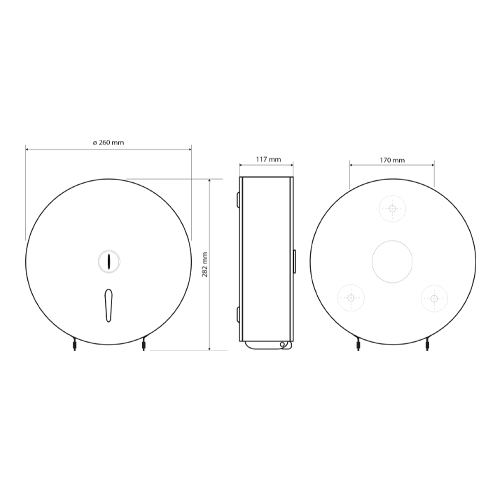 Zásobník na toaletní papír, bubnový, lesk pr. 260 mm