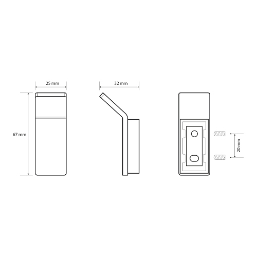 Věšáček 25 x 67 x 32 mm, chrom, SOLO