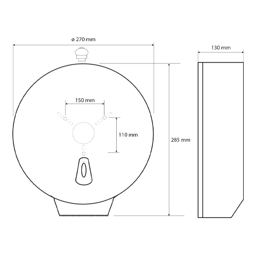 Zásobník na toaletní papír JUMBO, plast bílý