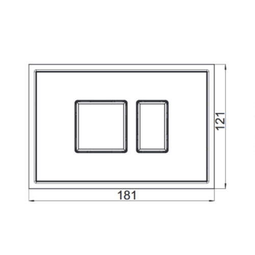 Tlačítko ovládací VIGOUR AI pro WC, sklo/sklo, bílá/bílá
