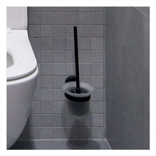 WC kartáč, nerez/sklo, povrch černý matný
(SLZD 24N)