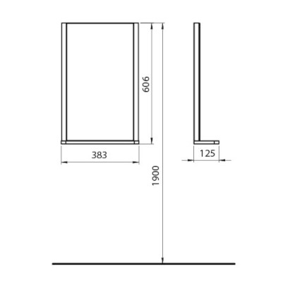 Zrcadlo s osvětlením 383 x 605 x 125 mm, s poličkou, lesklá bílá, REKORD