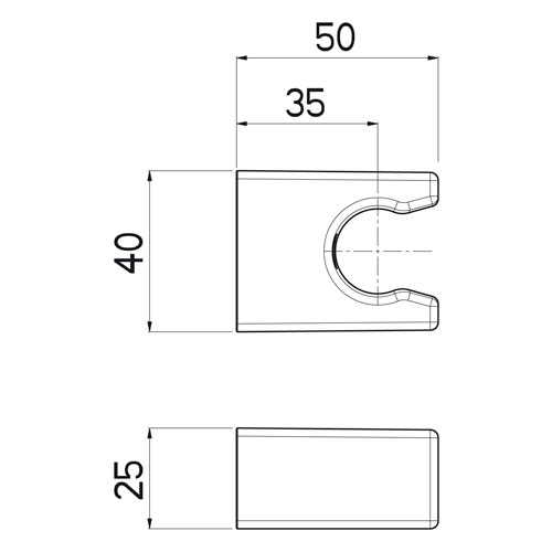 Držák sprchy nástěnný, chrom, PURE