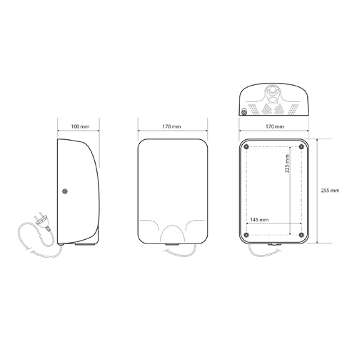 Osoušeč rukou bezdotykový - 1000W, LED light, nerez mat