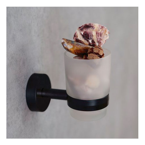 Držák kartáčků, nerez/sklo, povrch černý matný
(SLZD 12N)