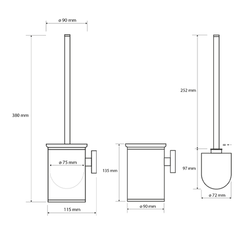 Štětka klozetová válcová malá, bílý kartáč, NEO