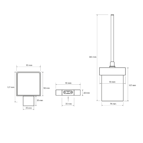 Štětka toaletní, miska sklo, VIA