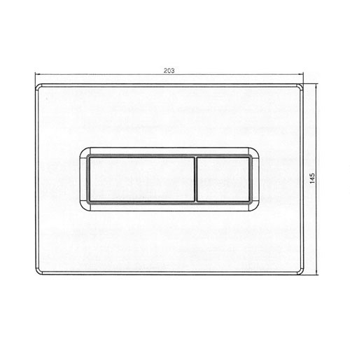 Tlačítko ovládací hranaté TEES, dvojité ovládání, bílé s design chromovým rámem