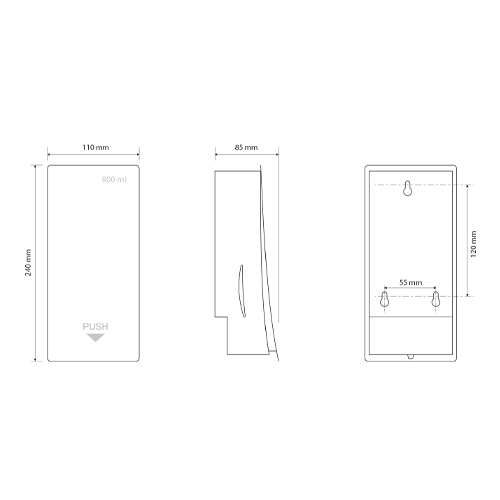 Dávkovač tekutého mýdla 800ml, nerez brus