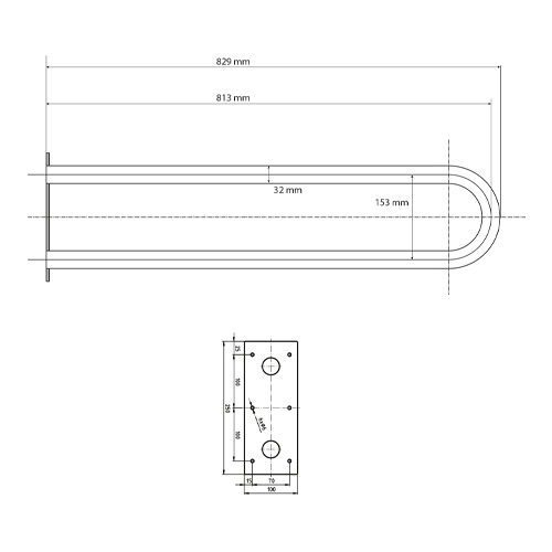 Madlo pevné invalidní délka 845mm, komaxit bílý, AR2#