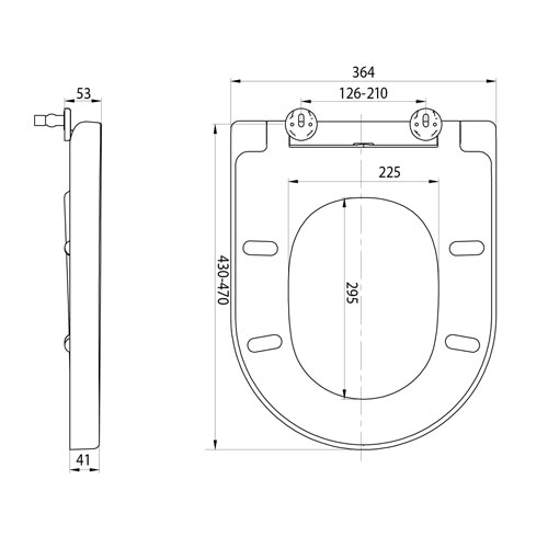 Sedátko klozetové, duroplast, Soft Close, nerez panty, bílé, LENA