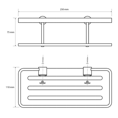 Polička akrylová bílá, CYTRO