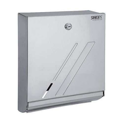 Zásobník na papírové ručníky 27 x 11 x 34 cm, nerez lesklý, SLZN 03