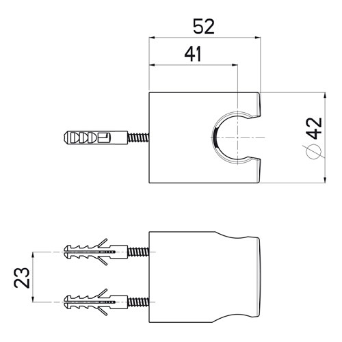Držák na ruční sprchu, chrom, TECHNO FIX