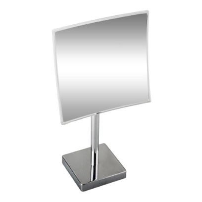 Zrcátko kosmetické zvětšovací, 215x215mm, na postavení, hranaté, bez osvětlení, plastový kryt