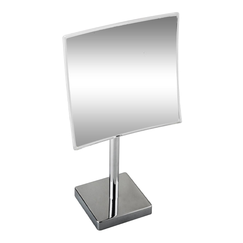 Zrcátko kosmetické zvětšovací, 215x215mm, na postavení, hranaté, bez osvětlení, plastový kryt
