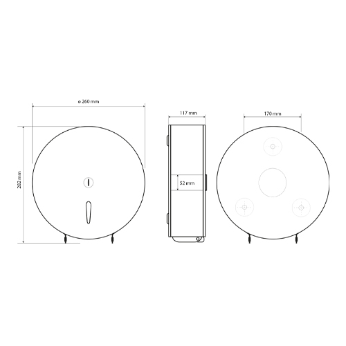 Zásobník na toaletní papír, bubnový, pr. 260 mm