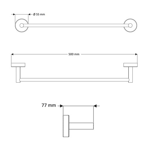 Držák ručníků, nerez, povrch černý matný
(SLZD 08N)