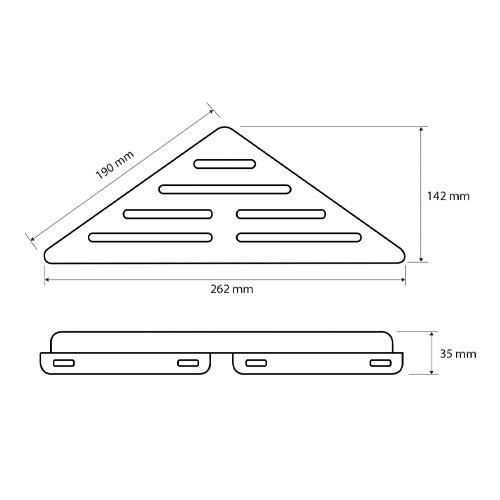 CYTRO Polička plochá velká, nerez lesk
