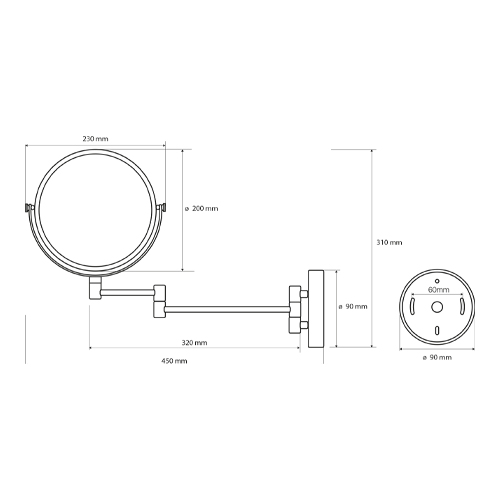 Zrcátko kosmetické kulaté, E MS22U
