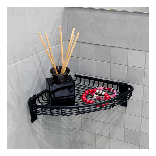 Polička rohová, nerez, povrch černý matný
(SLZD 25N)