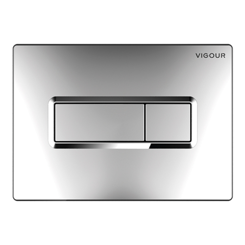 Tlačítko ovládací hranaté TEES, dvojité ovládání, chrom matný