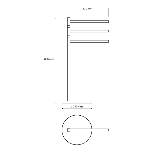 Stojan s držákem ručníků, trojitý otočný, OMEGA