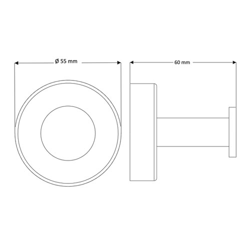 Háček na ručníky, nerez, povrch černý matný
(SLZD 03N)