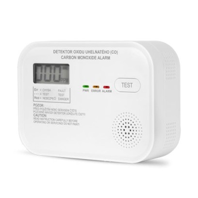 Detektor (alarm) CO oxidu uhelnatého, digitální TRINNITY DCO, se zobrazením hodnoty CO, životnost senzoru 10 let, se zvuk. indikací