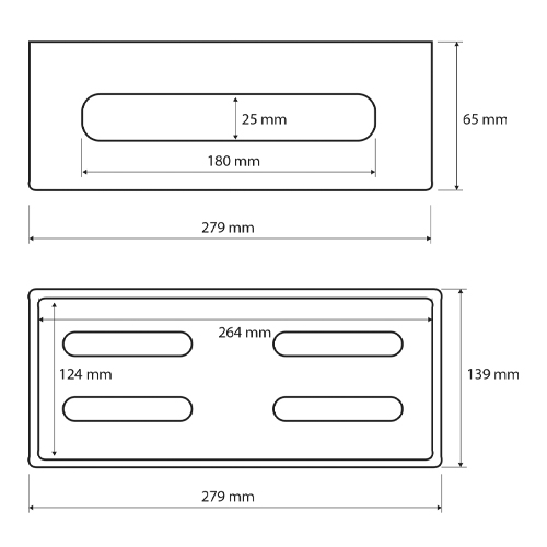 CYTRO Mýdlenka do sprchy obdélníková, plast