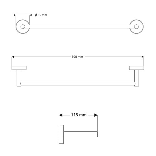 Dvojitý držák ručníků, nerez, povrch černý matný
(SLZD 10N)