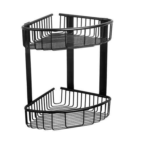 Dvojitá polička rohová, nerez, povrch černý matný
(SLZD 28N)