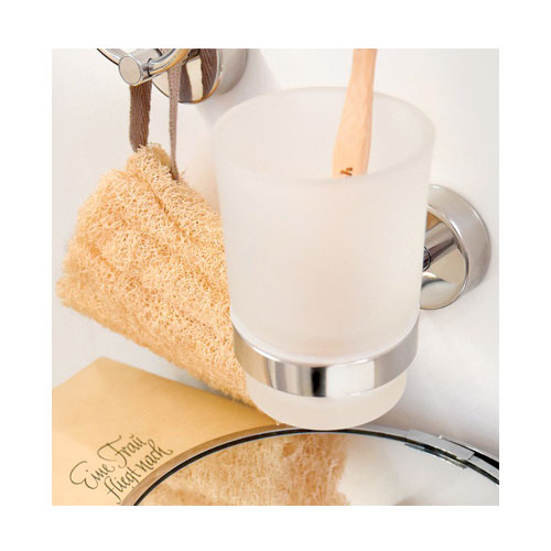 Držák kartáčků, nerez/sklo, povrch lesklý
(SLZD 12)