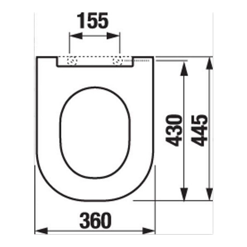 Sedátko s poklopem se zpomalováním, vhodné k 8.2071,4, nerez úchty, MIO