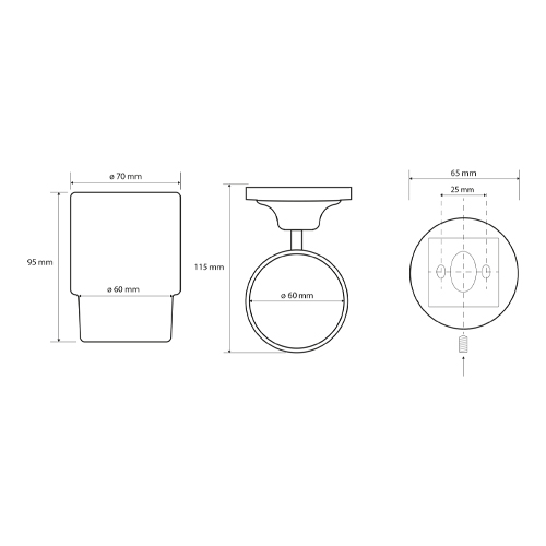 Držák sklenice, bronz, RETRO 3