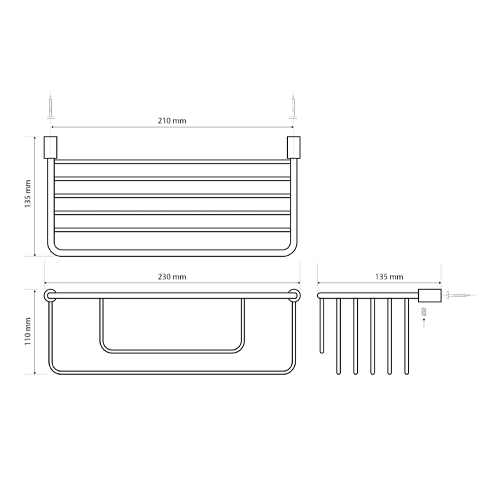 Polička do sprchy vysoká 210 mm, CYTRO