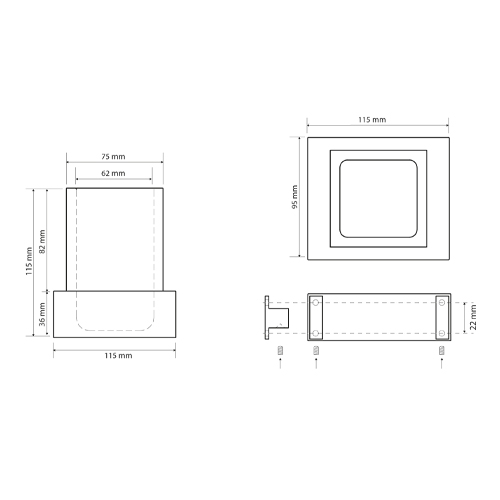Držák kartáčků na zeď, černý, GAMMA