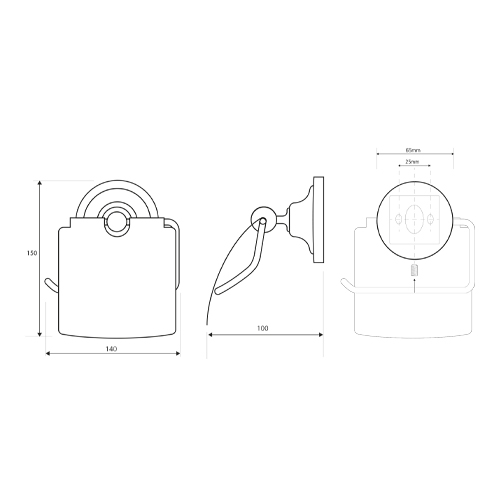 Držák toaletního papíru s krytem, chrom, RETRO 1