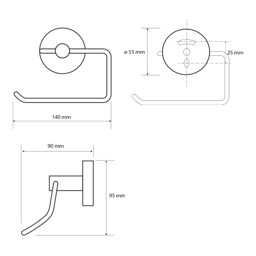 Držák toaletního papíru bez krytu WHITE