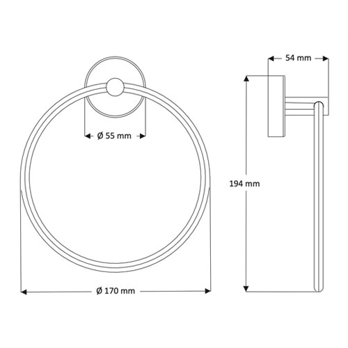 Držák ručníků, nerez, povrch černý matný
(SLZD 05N)
