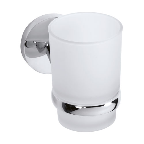 Držák sklenice se sklenicí, sklo/chrom, ALFA