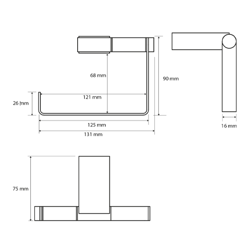 Držák toaletního papíru bez krytu VIA