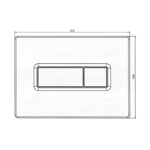 Tlačítko ovládací hranaté TEES, dvojité ovládání, černá matná