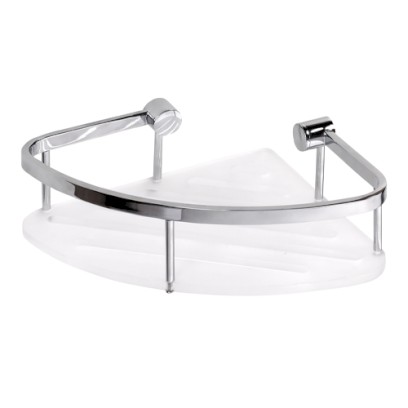 Polička akrylová rohová bílá, CYTRO