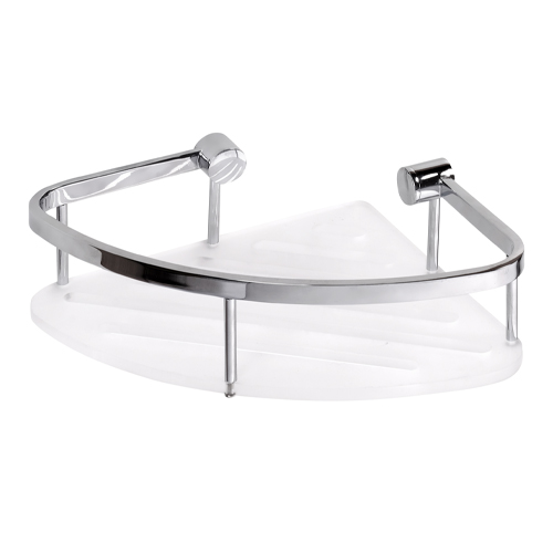 Polička akrylová rohová bílá, CYTRO