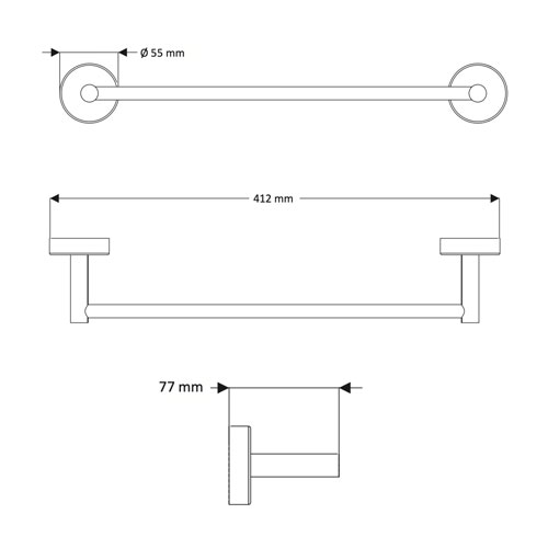 Držák ručníků, nerez, povrch lesklý
(SLZD 07)