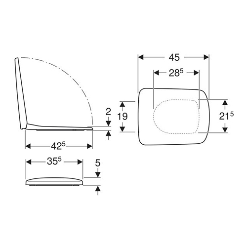 Sedátko klozetové, upevnění shora, automatika spuštění, bílá, SELNOVA SQUARE
