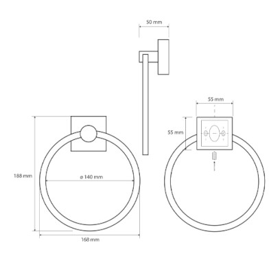 Kruh 160x55x190 mm, BETA