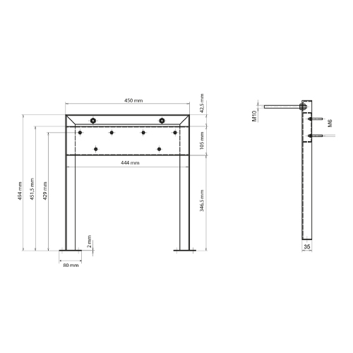 Konstrukce pro uchycení sprchového sedátka 347125011 do sádrokartonu