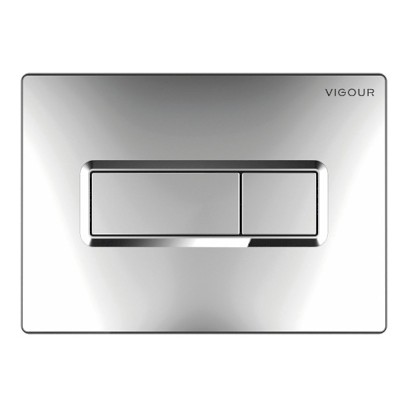 Tlačítko ovládací hranaté TEES, dvojité ovládání, chrom